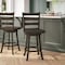 Flash Furniture Liesel Wooden Classic Ladderback Swivel Counter Height Barstool w/Solid Wood Seat, Gray Wash Walnut ES-UN-31WS-24-GY-GG - alternate 1